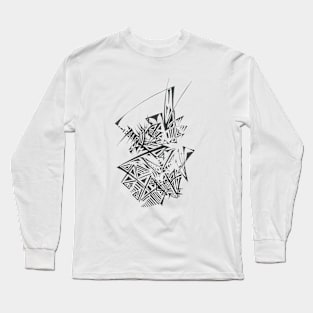 Topography Unique Black White Abstract Art Long Sleeve T-Shirt